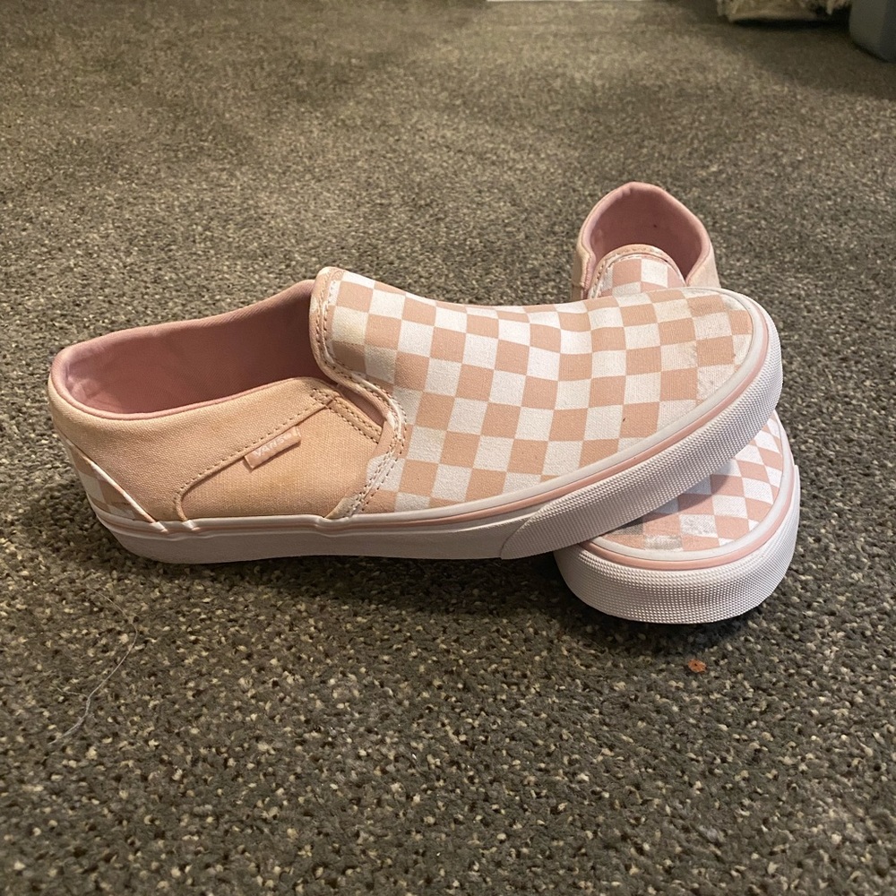 Pink checkered vans